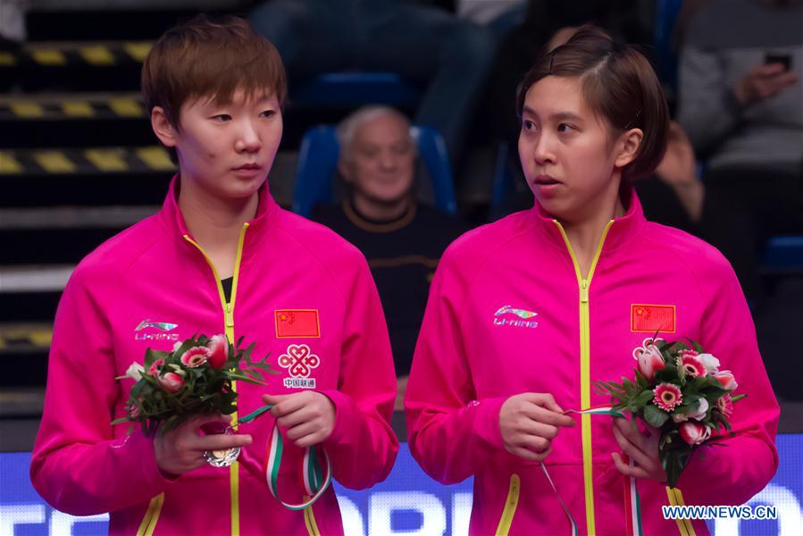 (SP)HUNGARY-BUDAPEST-ITTF WORLD TOUR-HUNGARIAN OPEN-WOMEN'S DOUBLES