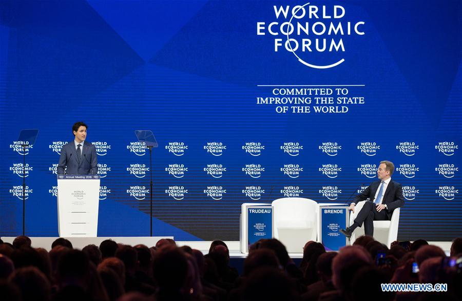 SWITZERLAND-DAVOS-WEF ANNUAL MEETING-CANADA-PM