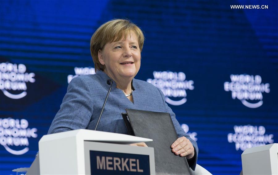 SWITZERLAND-DAVOS-WEF ANNUAL MEETING-GERMANY-MERKEL