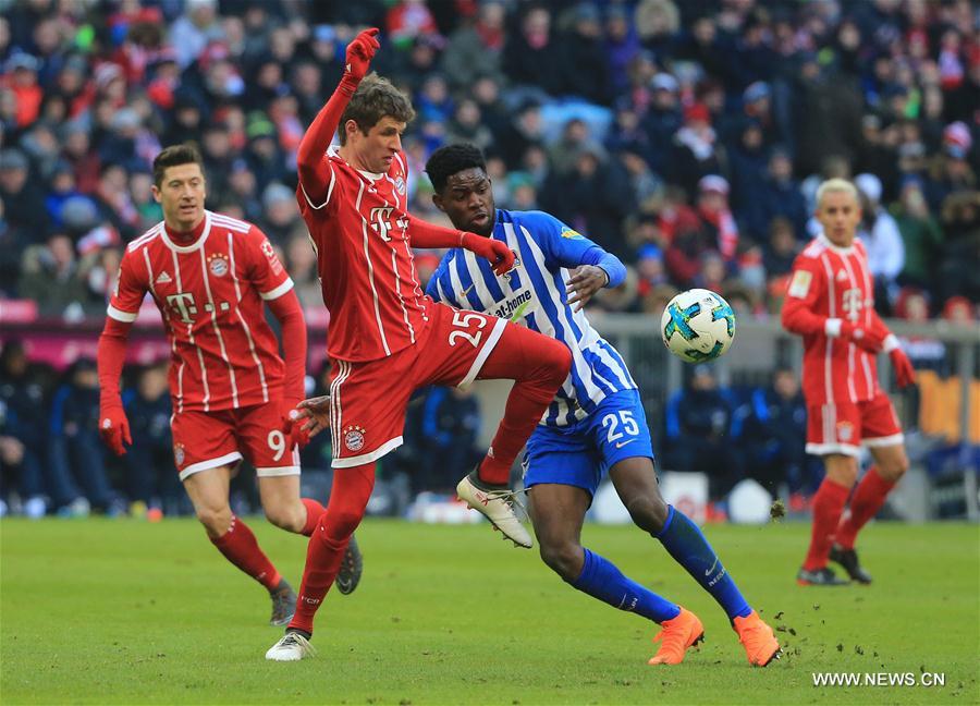 (SP)GERMANY-MUNICH-SOCCER-BUNDESLIGA-BAYERN MUNICH VS HERTHA