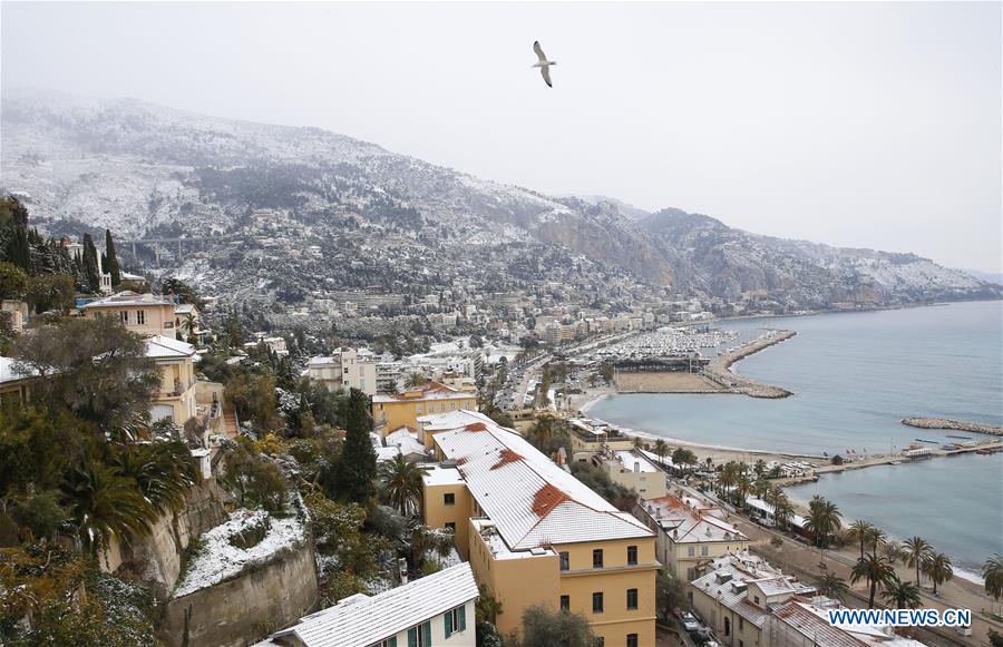 FRANCE-MENTON-WEATHER-SNOW