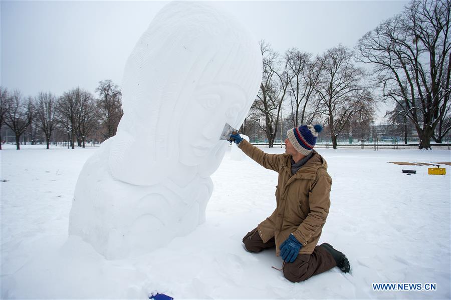 CROATIA-OSIJEK-SNOW SCULPTURE