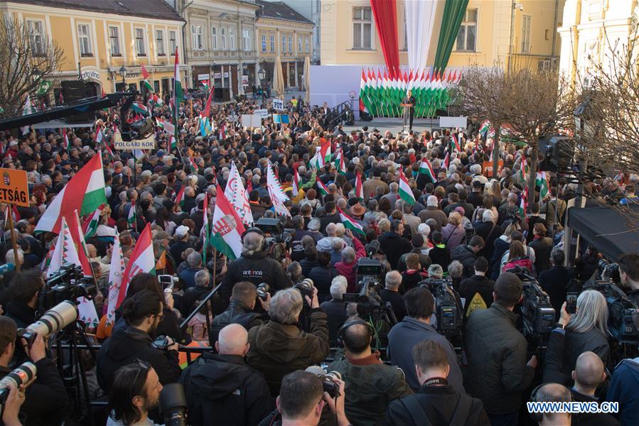 HUNGARY-SZEKESFEHERVAR-GENERAL ELECTIONS-VIKTOR ORBAN-CAMPAIGN-RALLY