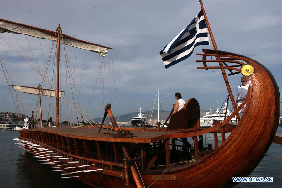 GREECE-ATHENS-HELLENIC NAVAL TRIREME-OPEN MUSEUM