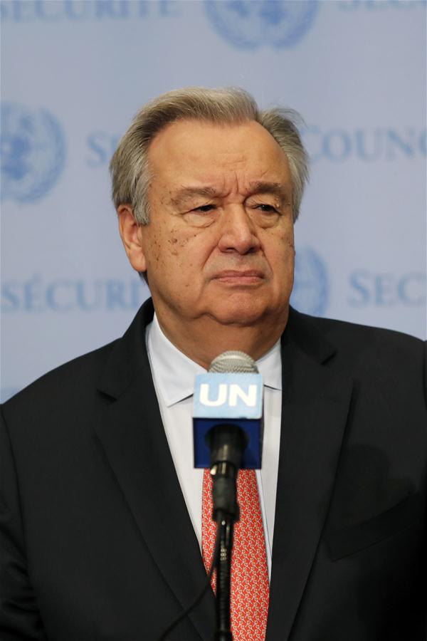 UN-ANTONIO GUTERRES-PRESS ENCOUNTER-DPRK-U.S.-SUMMIT