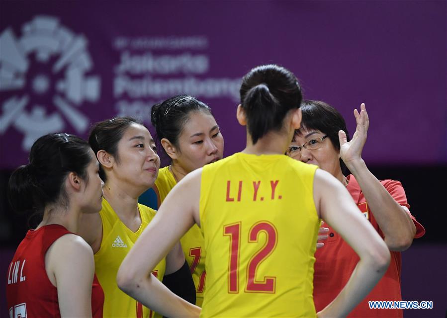 (SP)INDONESIA-JAKARTA-ASIAN GAMES-WOMEN'S VOLLEYBALL-CHINA VS SOUTH KOREA