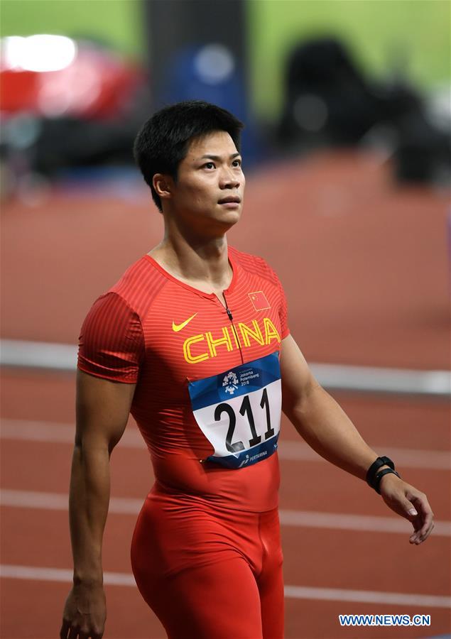 (SP)INDONESIA-JAKARTA-ASIAN GAMES-ATHLETICS-MEN'S 100M QUALIFICATION