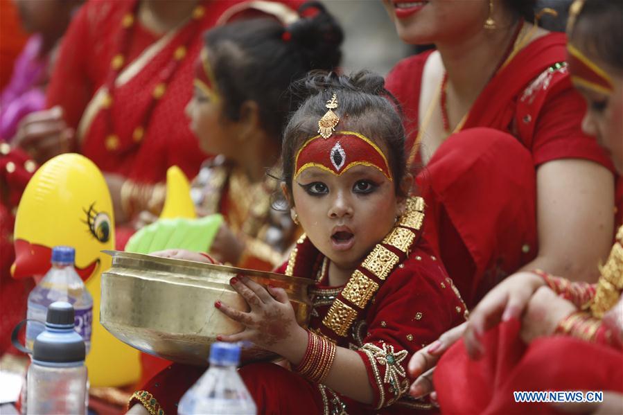 NEPAL-KATHMANDU-INDRAJATRA FESTIVAL-KUMARI PUJA