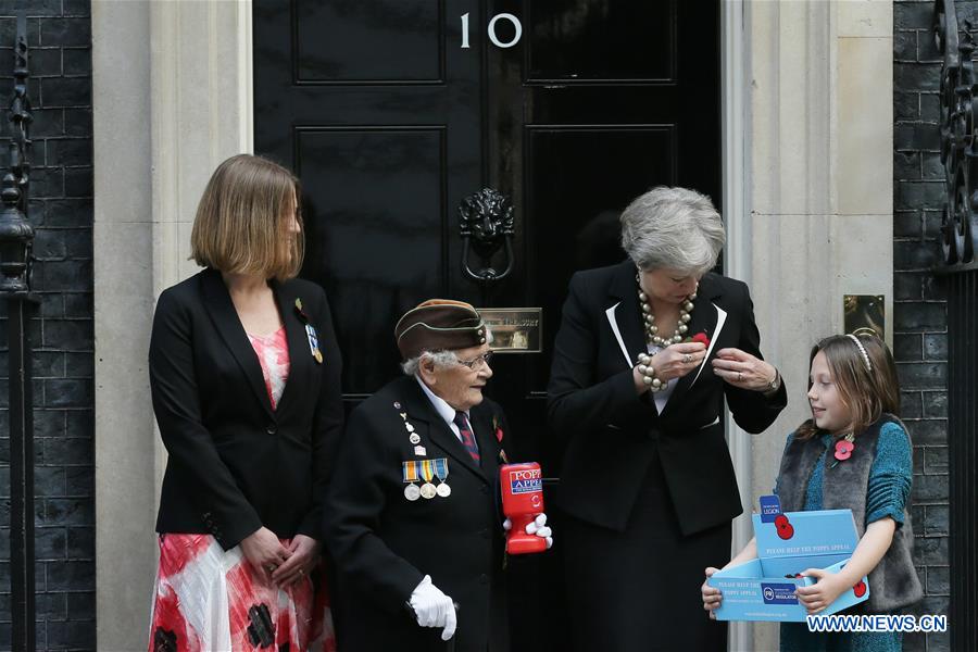 BRITAIN-LONDON-PRIME MINISTER-REMEMBRANCE POPPY