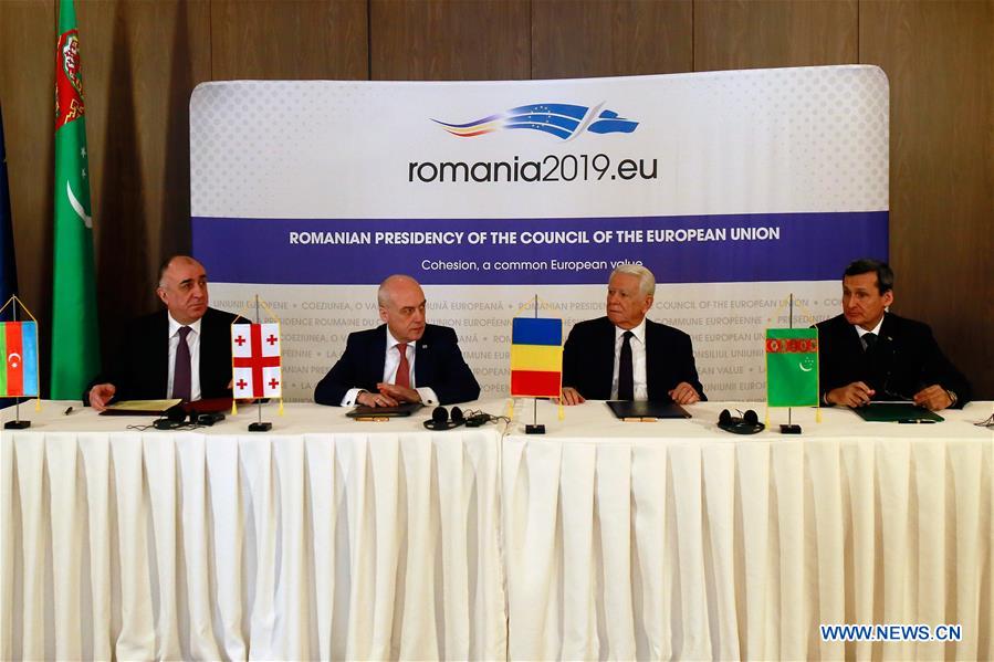 ROMANIA-BUCHAREST-BLACK SEA-CASPIAN SEA-FREIGHT CORRIDOR-SIGNING