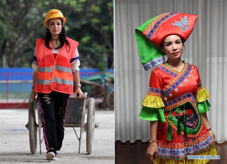 CHINA-NANNING-FEMALE CONSTRUCTION WORKERS-DRESS (CN)