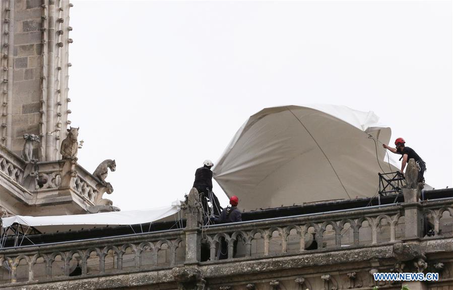 FRANCE-PARIS-NOTRE-DAME CATHEDRAL-RAIN-PROTECTION