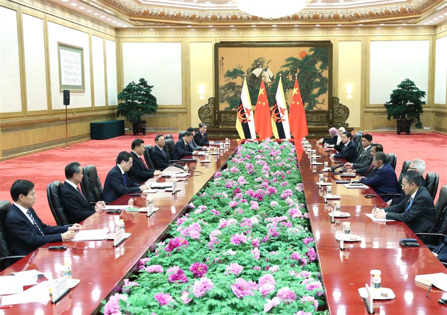 (BRF)CHINA-BEIJING-XI JINPING-BRUNEI'S SULTAN-MEETING (CN)