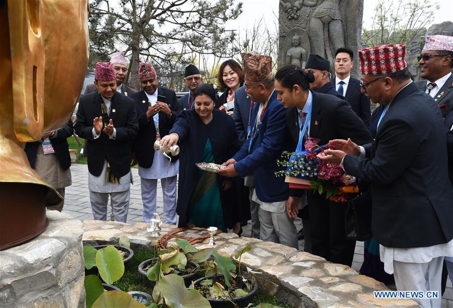 (EXPO 2019)CHINA-BEIJING-HORTICULTURAL EXPO-NEPAL GARDEN-BHANDARI-VISIT (CN)