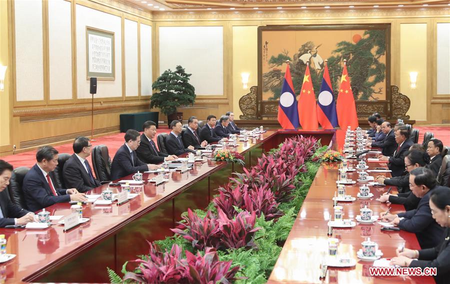 CHINA-BEIJING-XI JINPING-LAO PRESIDENT-TALKS (CN)