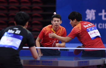 Chinese players compete in mixed doubles final of table tennis at Military World Games